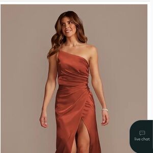Charmeuse Draped One-Shoulder Dress